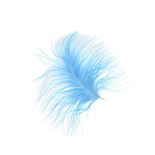 Loose Turkey Marabou Feathers 3-8" Dyed - Light Blue