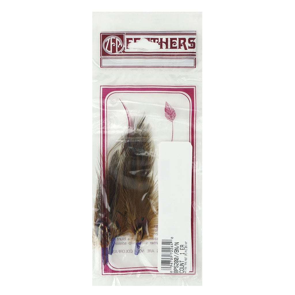 Hackle-Pheasant Hat Trim - Brown/Natural