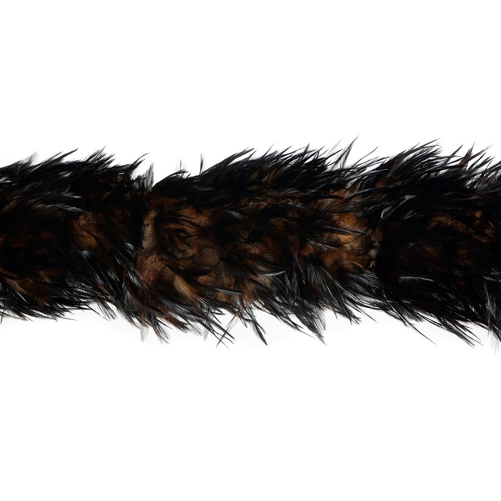 Tipped Red Saddle Rooster Feather Boa 5-6" - Natural/Brown