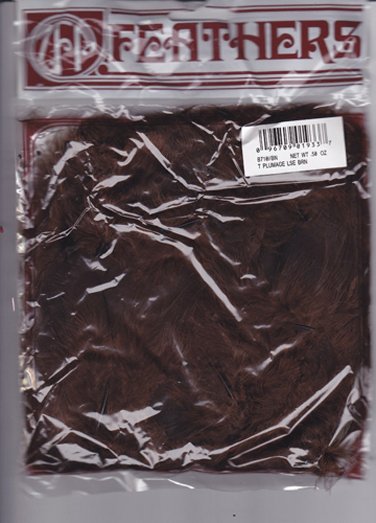 Loose Turkey Plumage Feathers - 0.5 oz - Brown