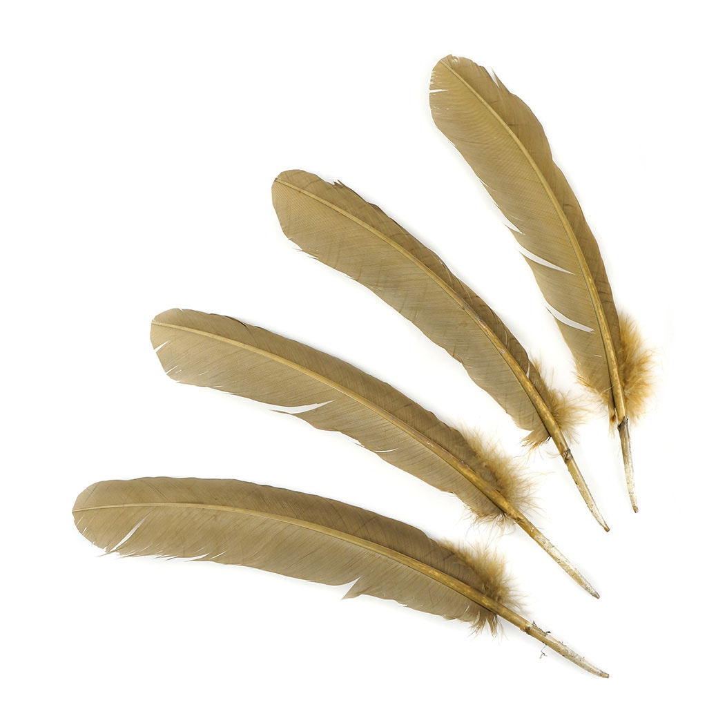 Turkey Quills Dyed Feathers - Camel