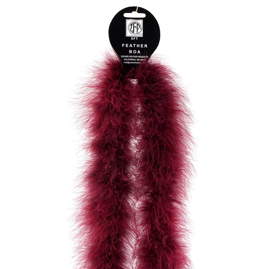 Marabou Feather Boa - Mediumweight - Burgundy