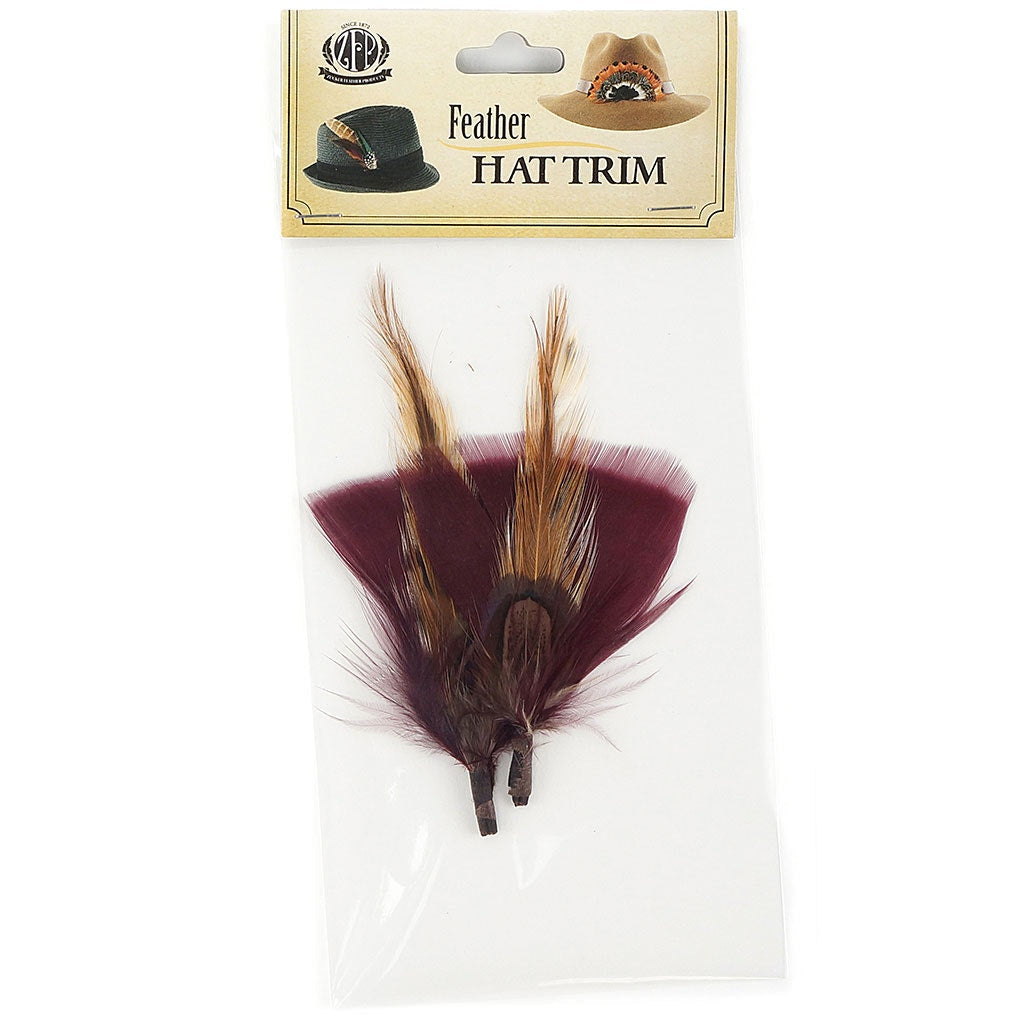 Pheasant-Turkey-Hackle Feather Hat Trims