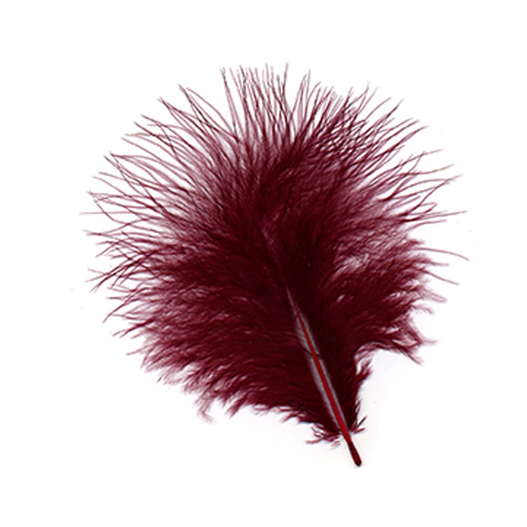 TURKEY MARABOU FEATHERS 1-4" - BURGUNDY