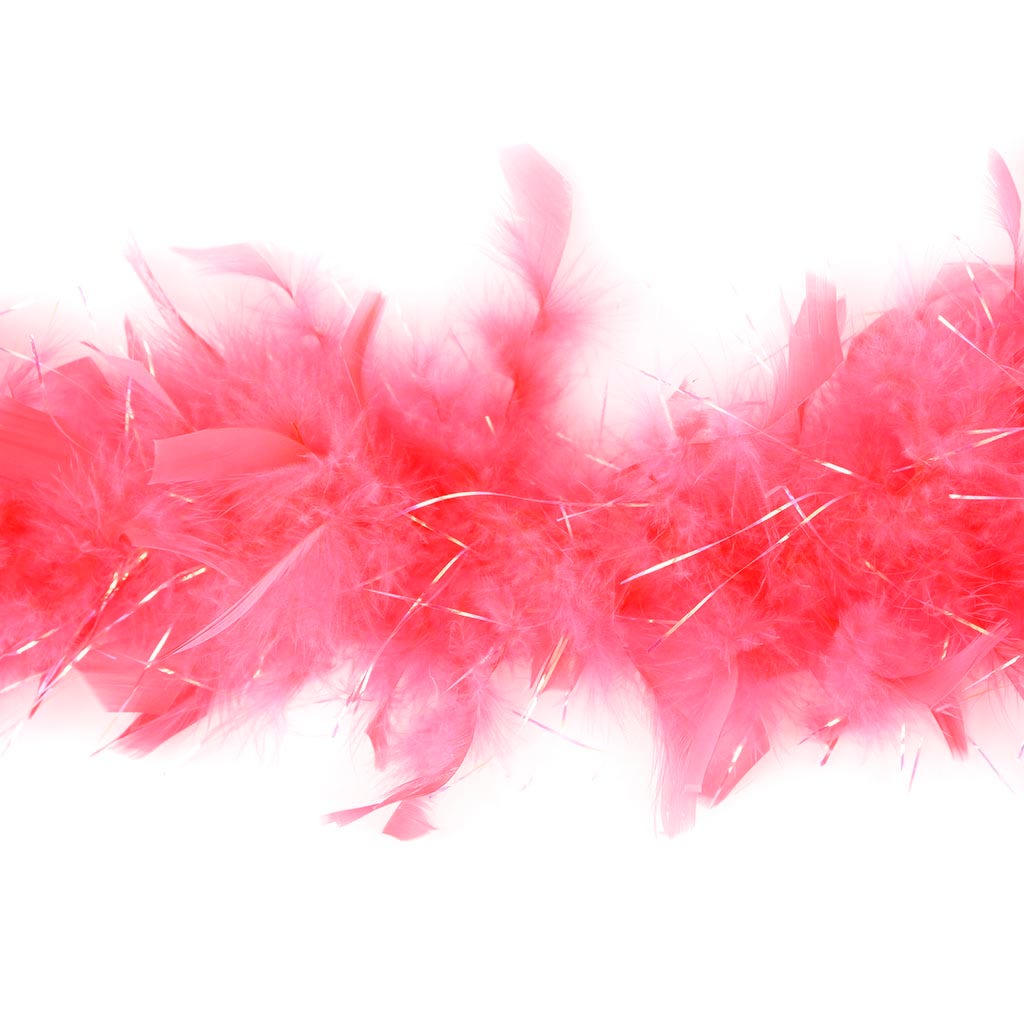 Dress Up Feather Boa for Little Girls  - Coral/Opal Lurex