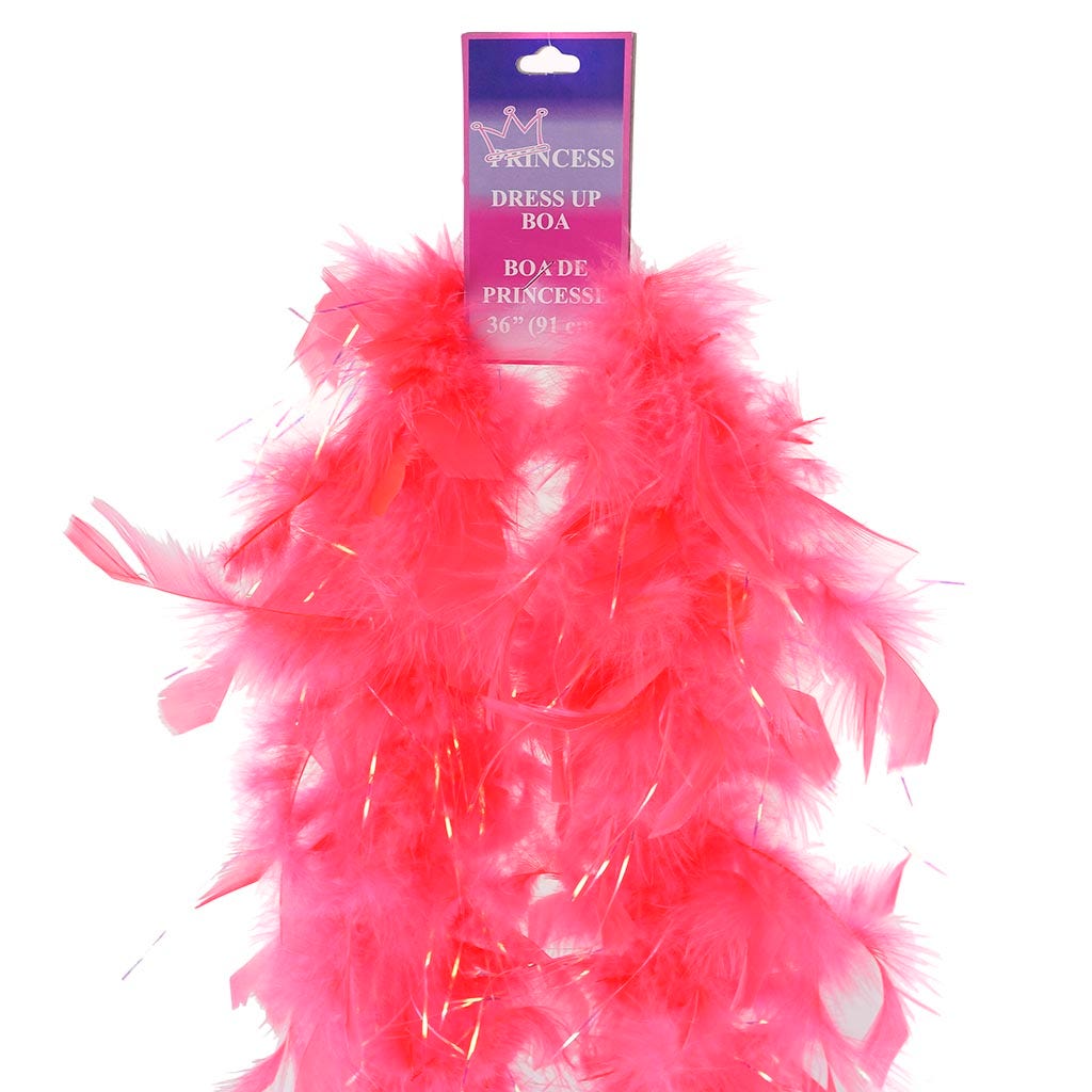 Dress Up Feather Boa for Little Girls  - Coral/Opal Lurex