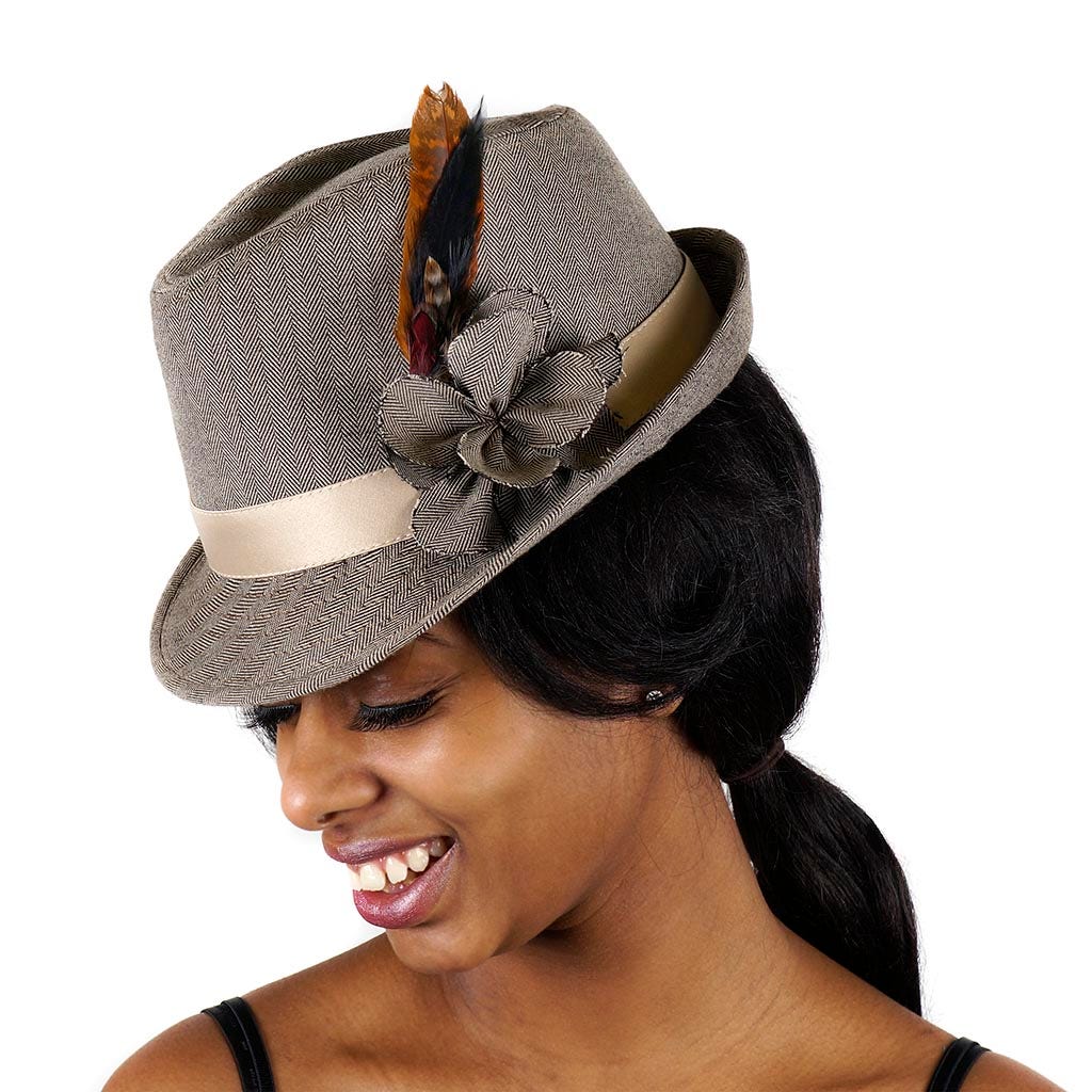 Pheasant-Hackle Feather Hat Trims Black/Fig/Marigold/Natural