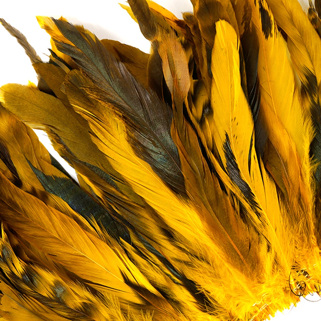 Rooster Coque Tails-Chinchilla - Gold - 7-10" - 1/4 lb (1.25 yard)