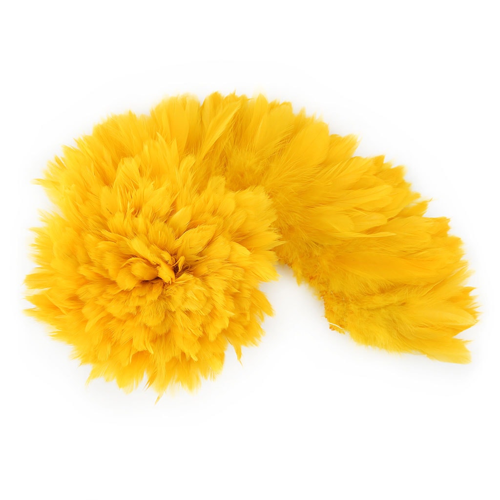 Rooster Schlappen-White-Dyed 1YD - Gold