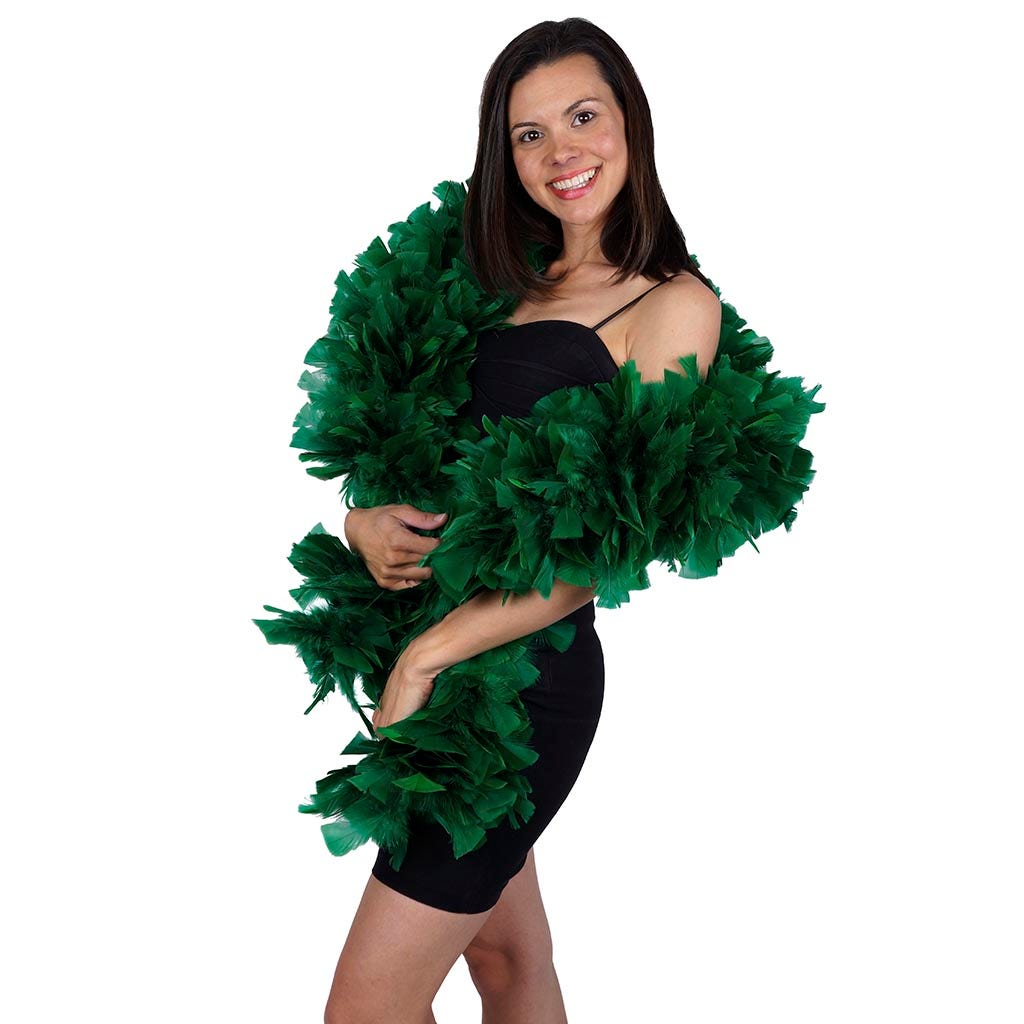 Turkey Feather Boa 8-10" - Emerald