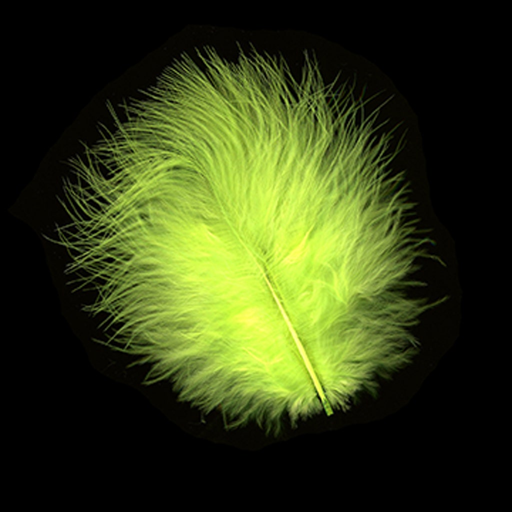 TURKEY MARABOU FEATHERS 1-4" - Fluorescent Chartreuse