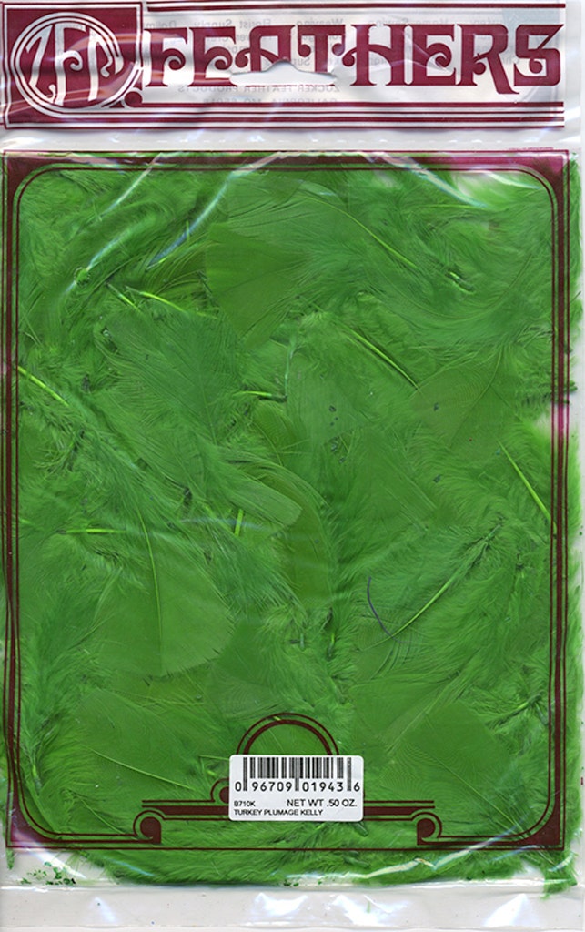 Loose Turkey Plumage Feathers - 0.5 oz - Kelly