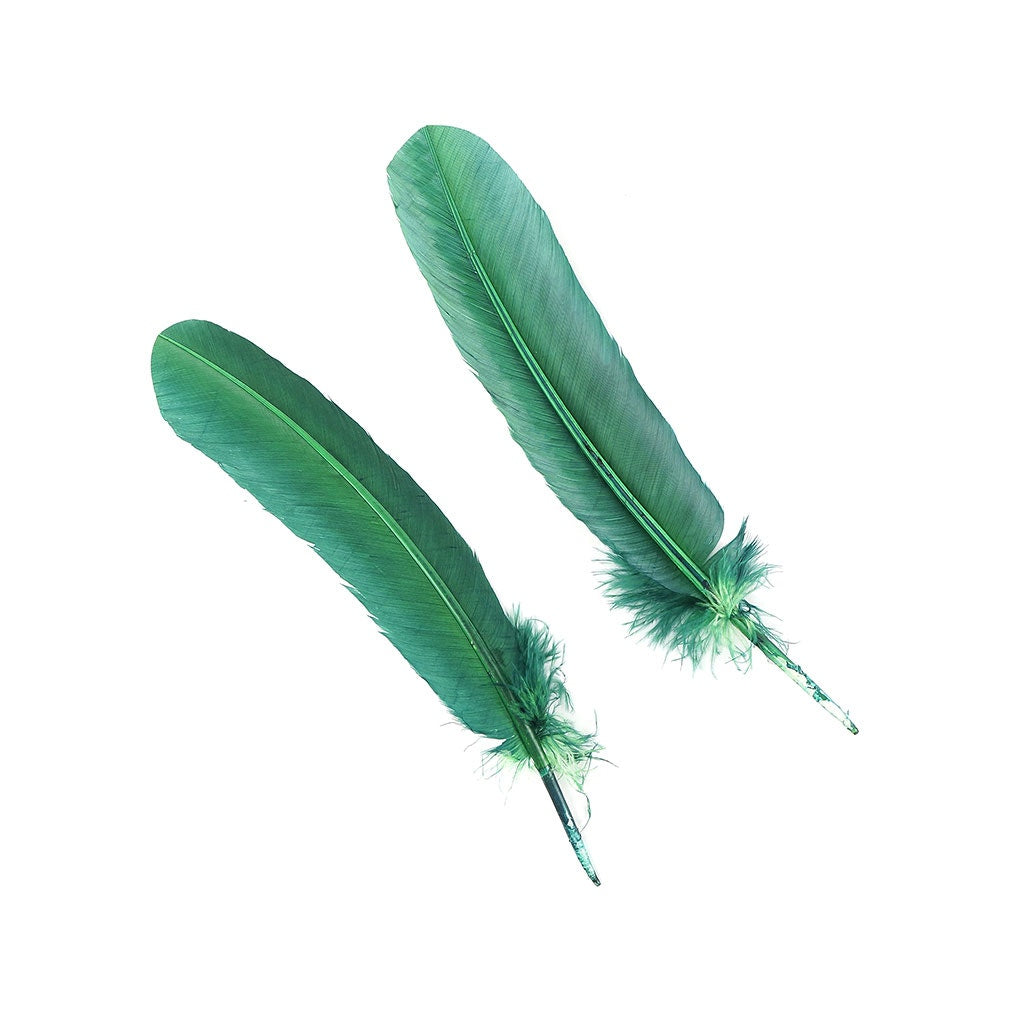 Turkey Quills Dyed Feathers - Hunter Green