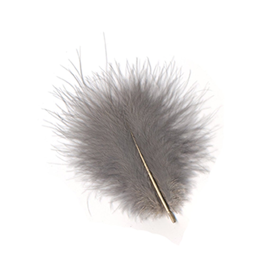 TURKEY MARABOU FEATHERS 1-4" - Grey