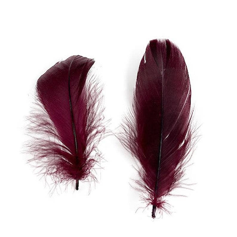 Goose Nagoire Loose Feathers 4-6" - Burgundy