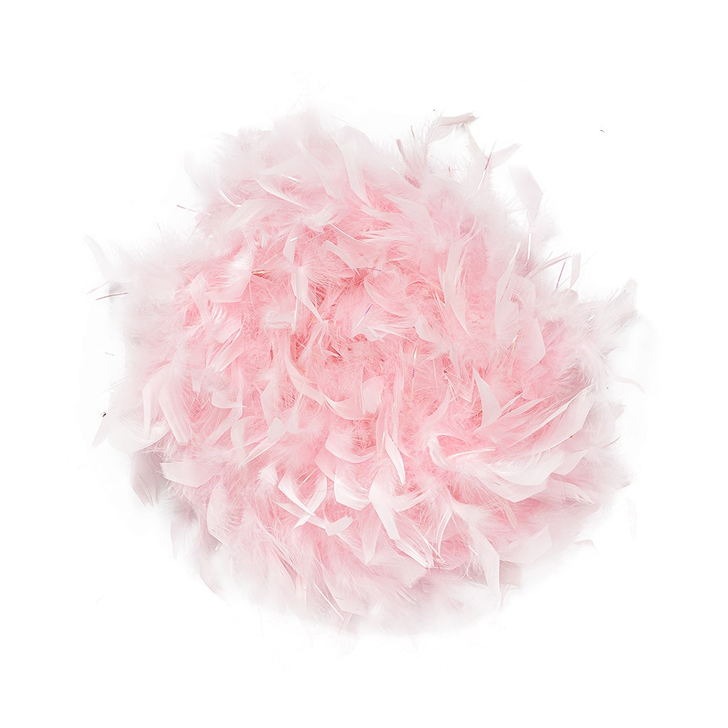 Chandelle Feather Boa - Medium Weight- Candy Pink/Opal Lurex