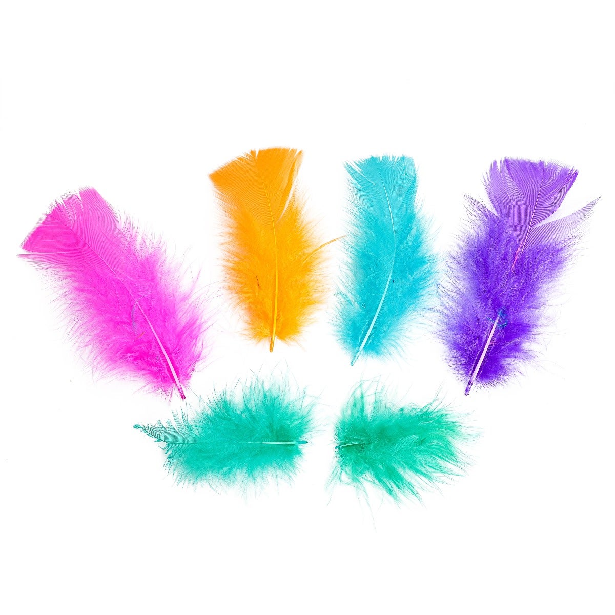 Vibrant Mix Dyed Turkey Marabou Feather | Buy Craft Turkey Marabou Feathers