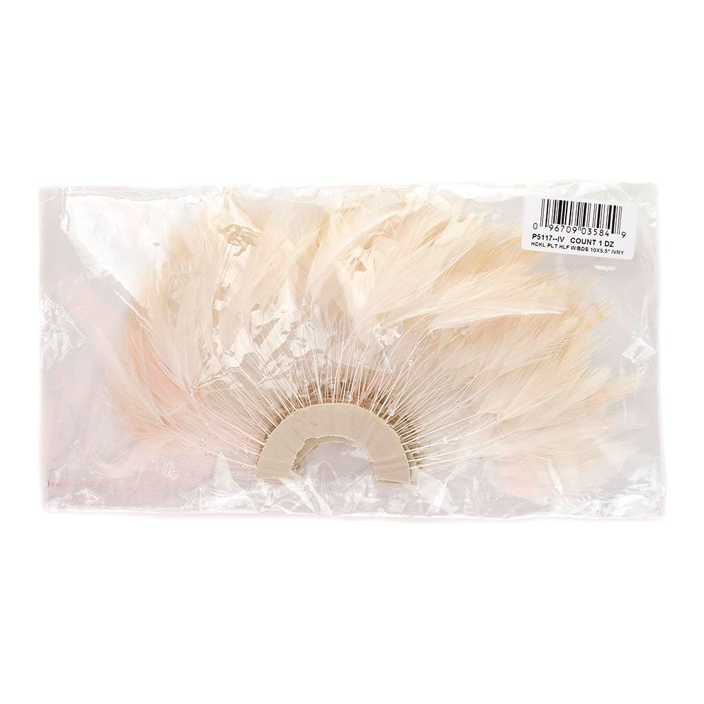 Feather Hackle Plates Solid Colors - Ivory