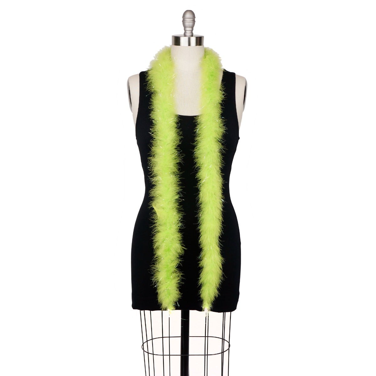 Marabou Boa with Lurex - Mediumweight - Lime/Opal Lurex