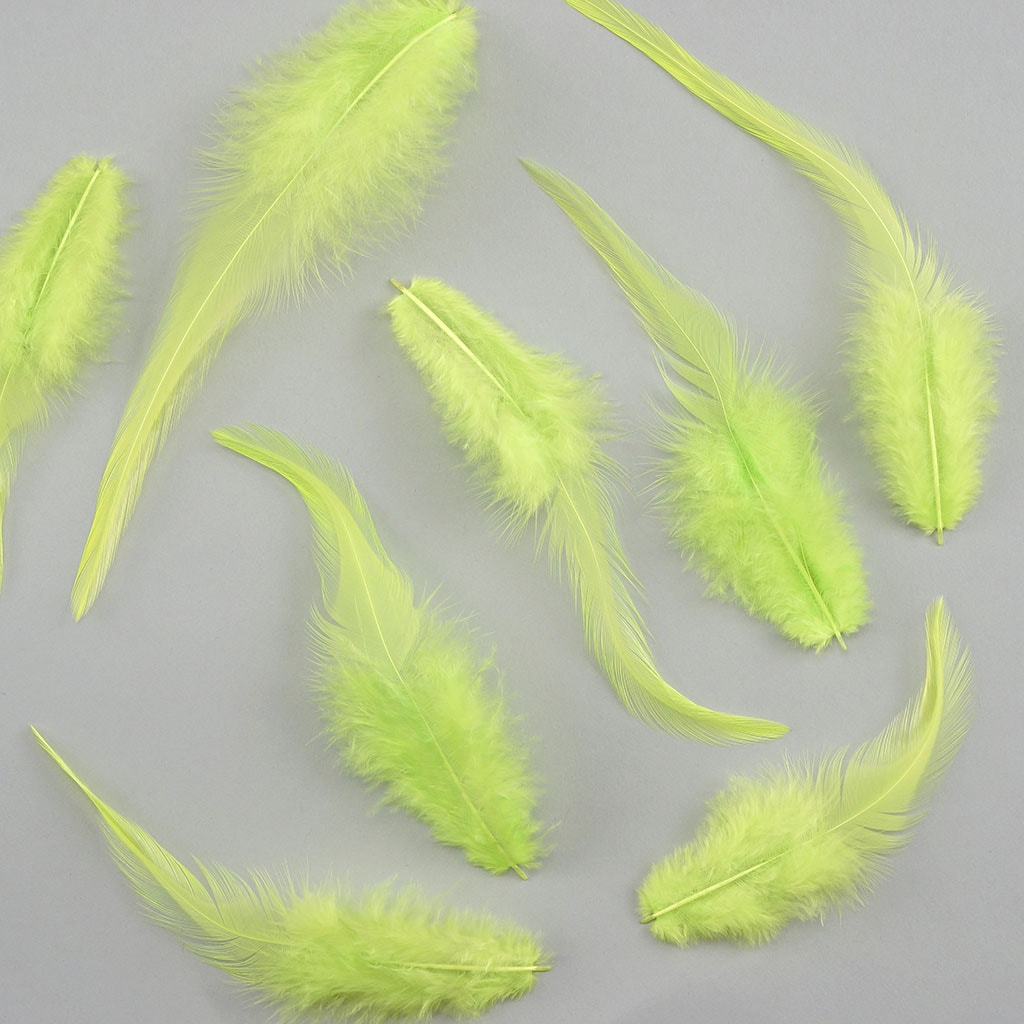 Rooster Saddles-White-Dyed - Fl Chartreuse