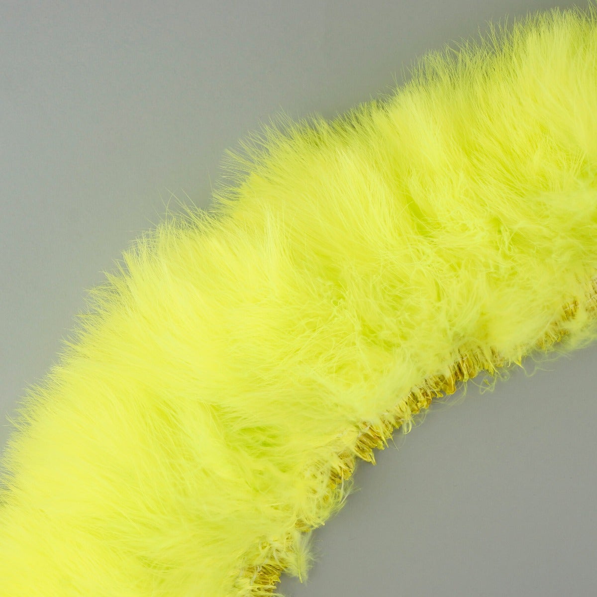 STRUNG TURKEY MARABOU BLOOD QUILL FEATHERS 4-5" - Fluorescent Chartreuse