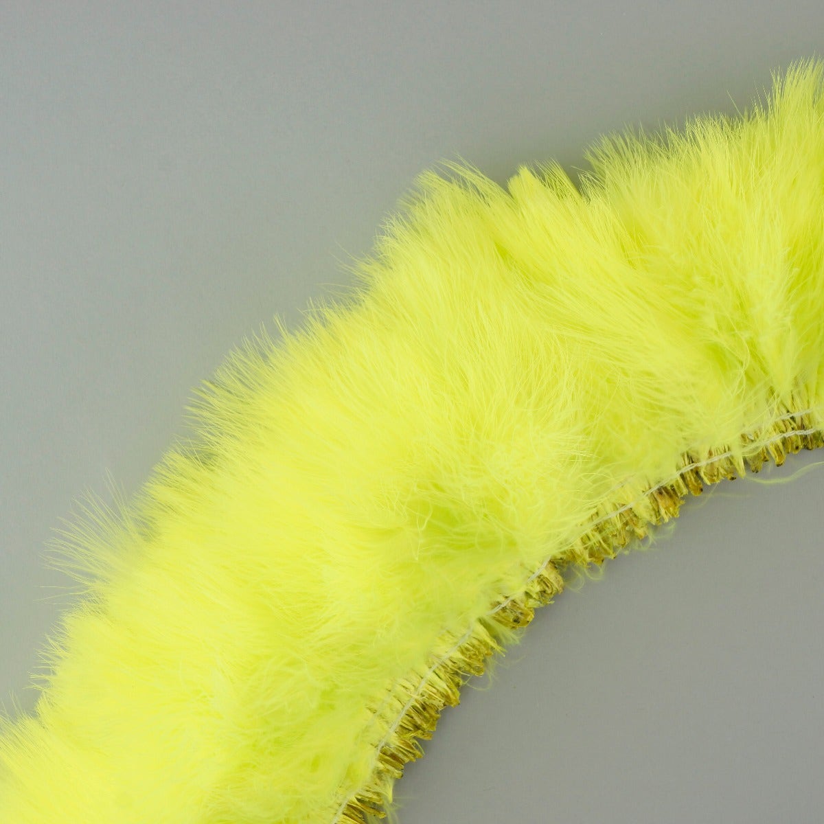 STRUNG TURKEY MARABOU BLOOD QUILL FEATHERS - 3-4" FLUORESCENT CHARTREUSE