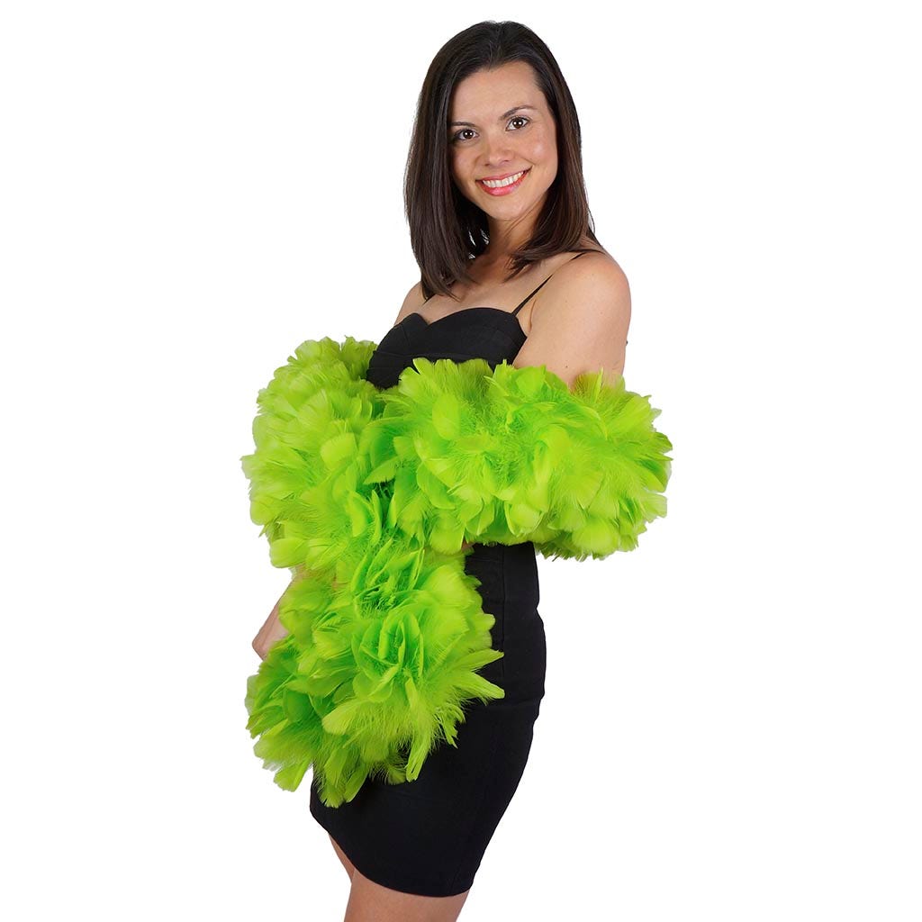 Turkey Feather Boa 8-10" - Lime