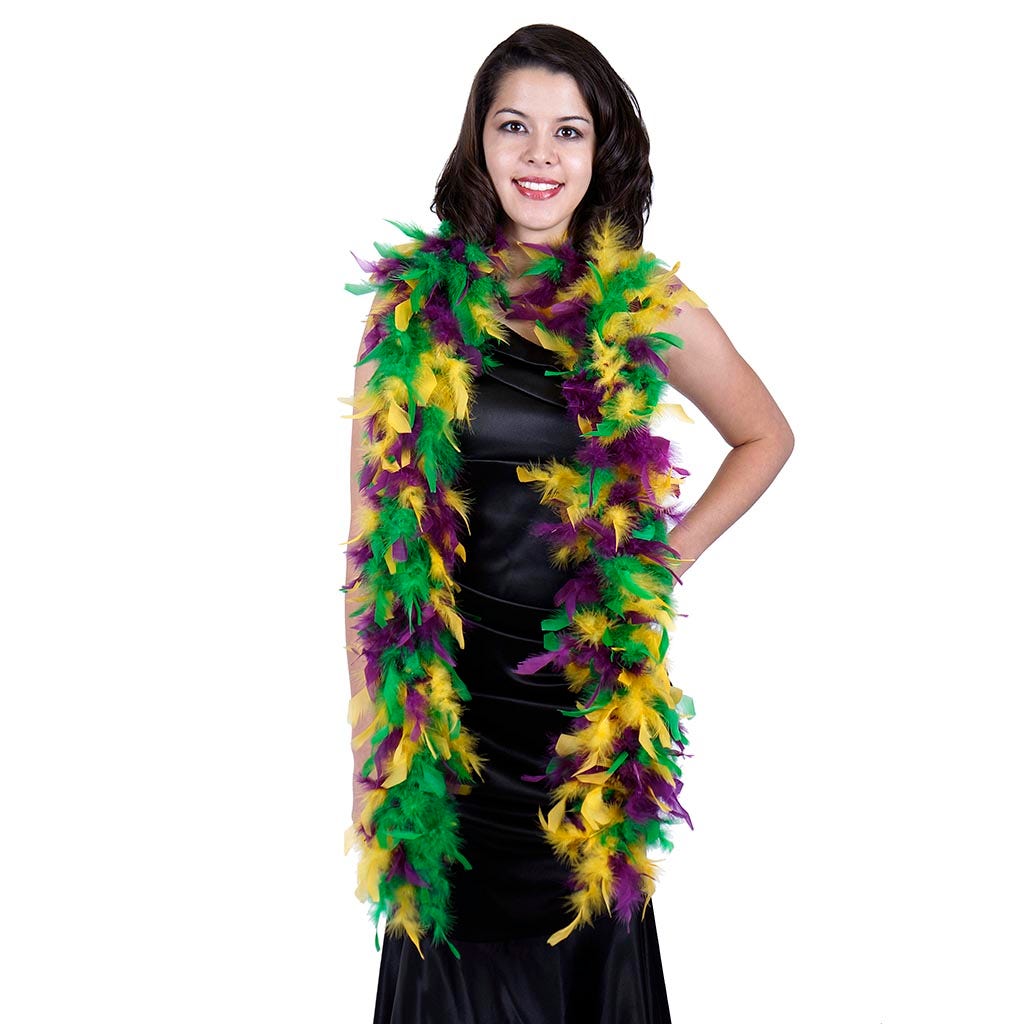 Chandelle Feather Boa - Medium Weight  - Mardi Gras Mix