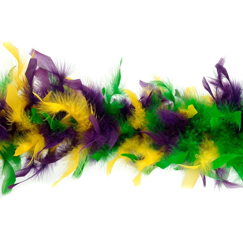 Chandelle Feather Boa - Medium Weight  - Mardi Gras Mix