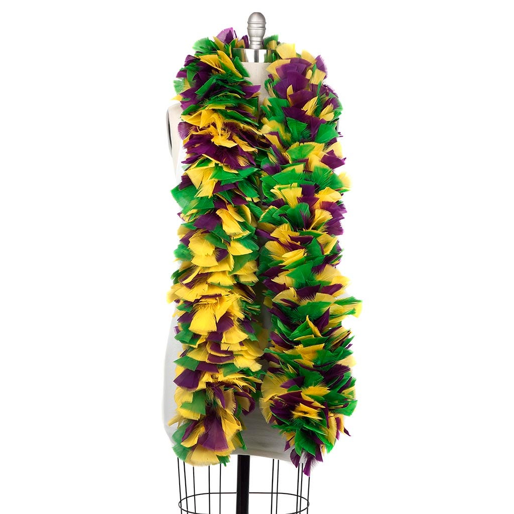 Turkey Feather Boa 6-8"- Mardi Gras Mix