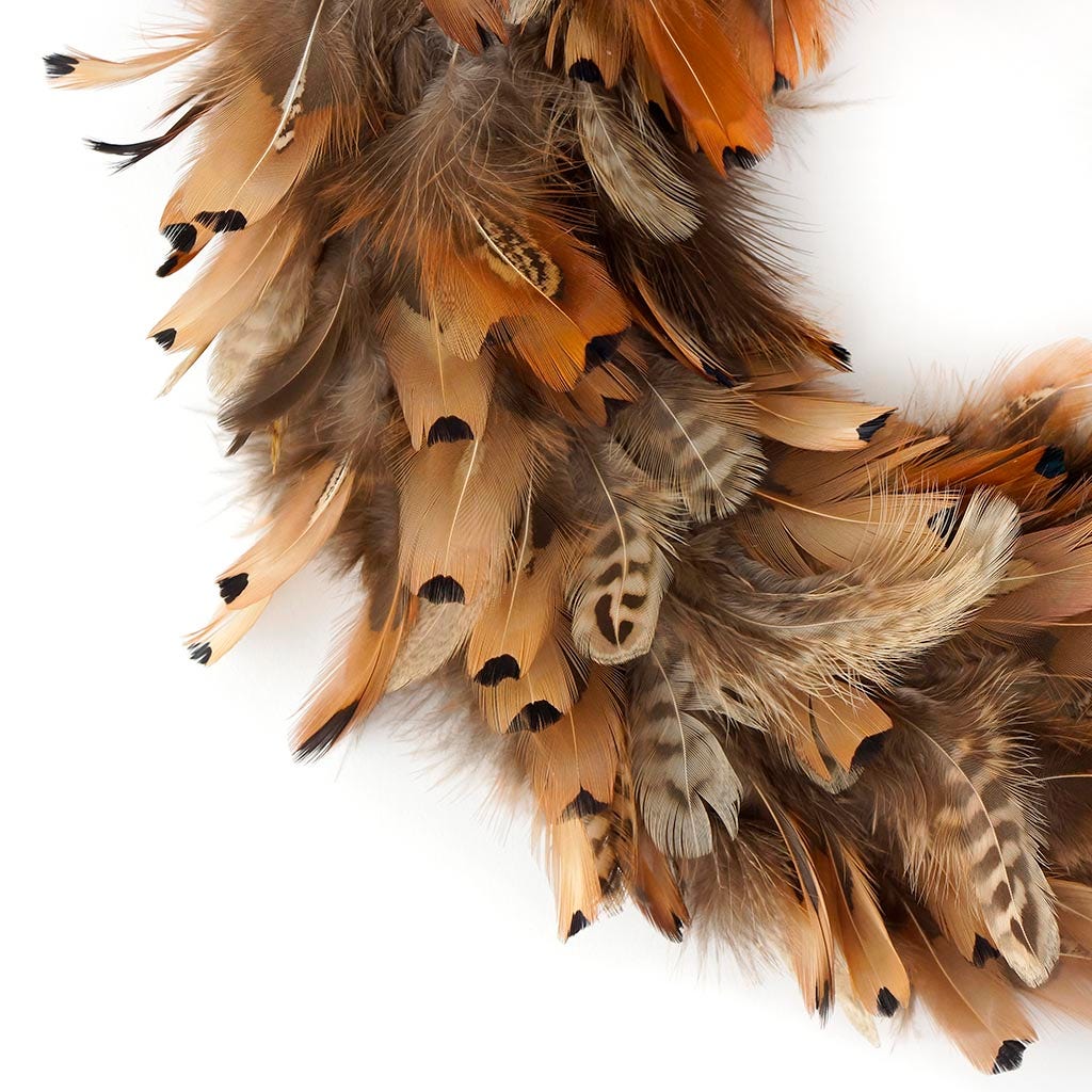 Pheasant Feather Wreath - Natural