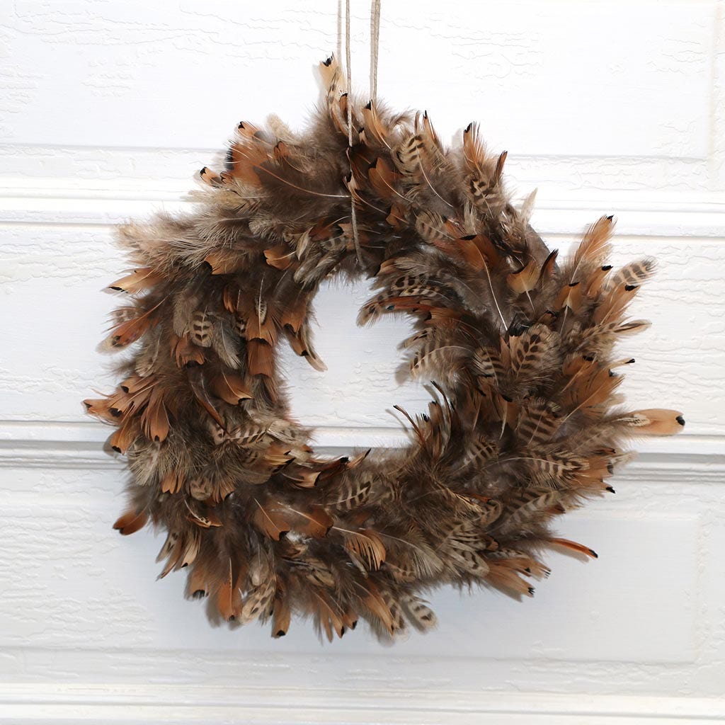 Pheasant Feather Wreath - Natural