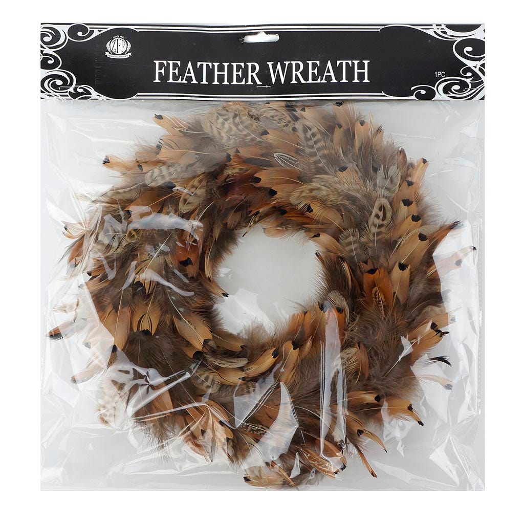 Pheasant Feather Wreath - Natural