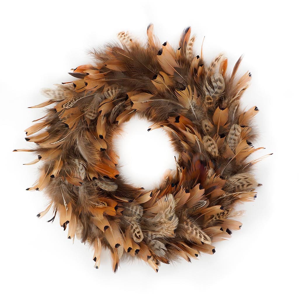 Pheasant Feather Wreath - Natural