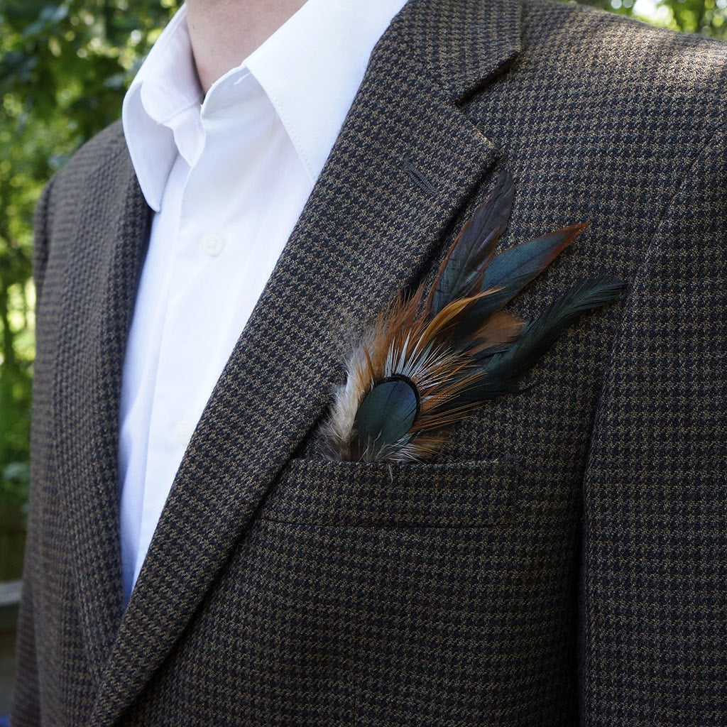 Hat Feather Trim With Rooster Schlappen - Natural