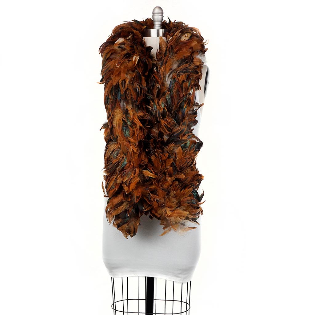 Rooster Schlappen Feather Boa 6-7"- Half Bronze Iridescent