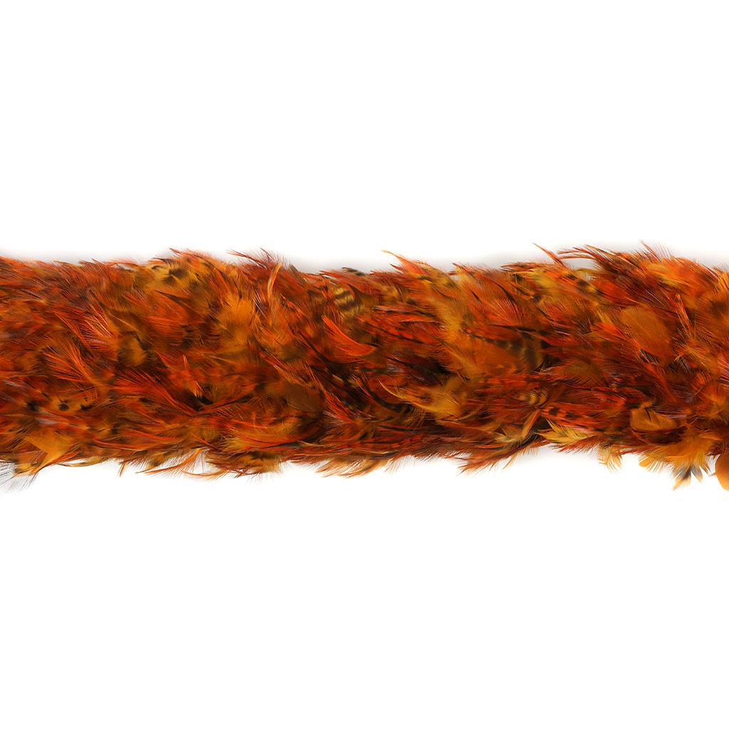 Red Chinchilla Saddle Rooster Feather Boa 4-5" - Mango