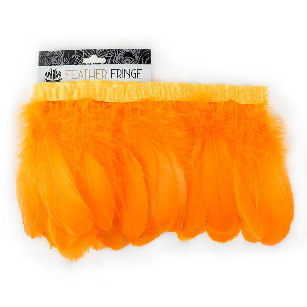 Parried Goose Pallet Feather Fringe Mango