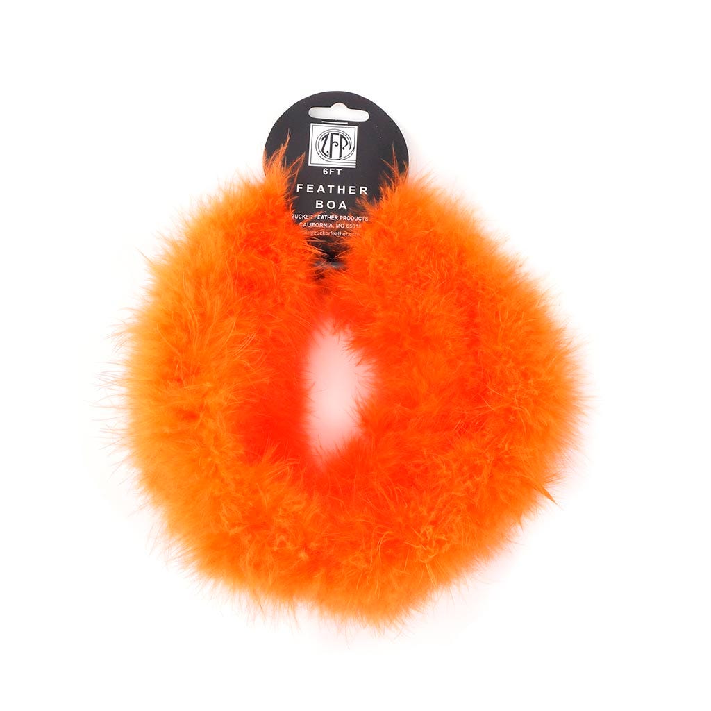 Thin Marabou Feather Boa - Orange
