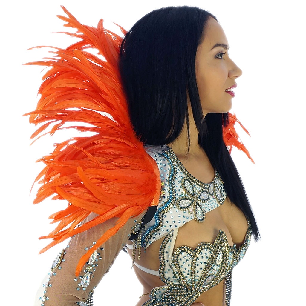 Carnival Feather Collar Hot Orange