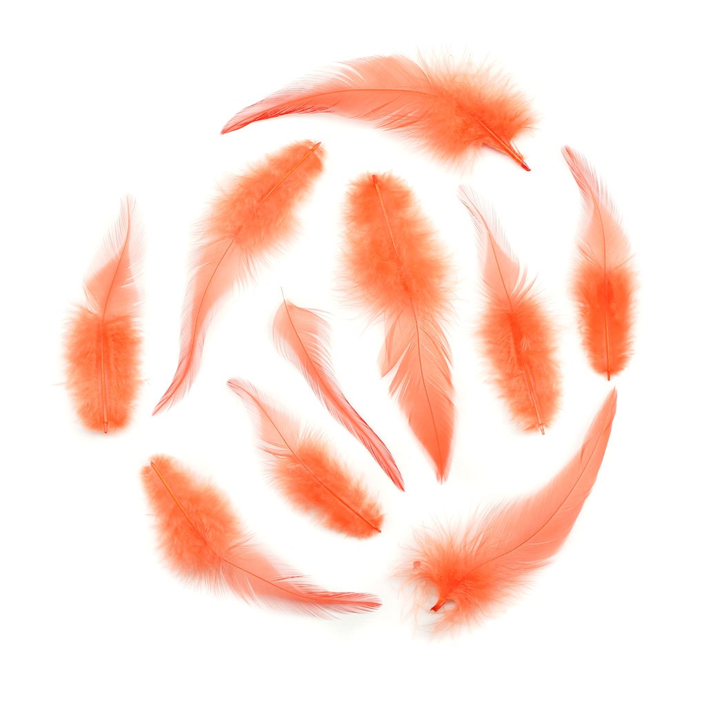 Rooster Saddles-White-Dyed - Hot Orange