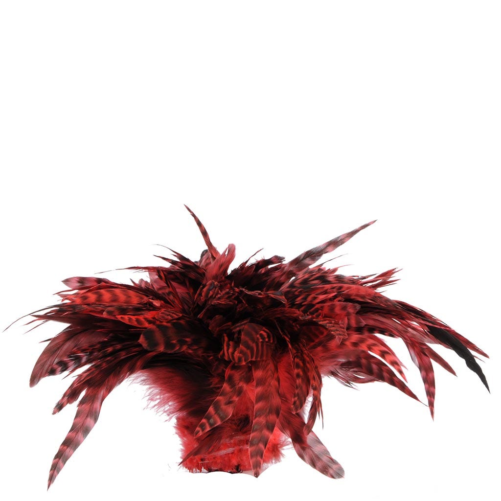 Rooster Schlappen-Grey Chinchilla Hot Orange