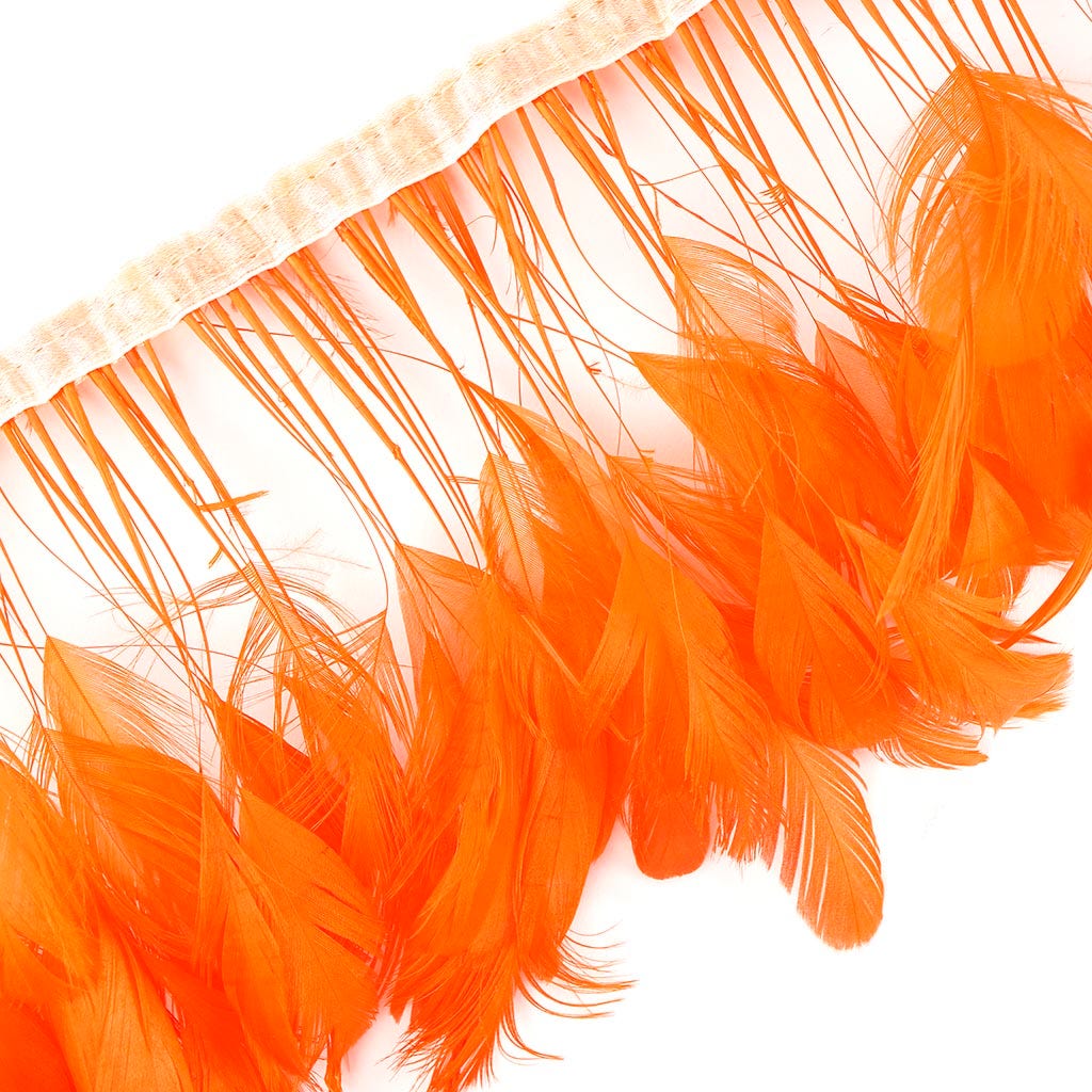 Stripped Bleached Coque Fringe - Orange