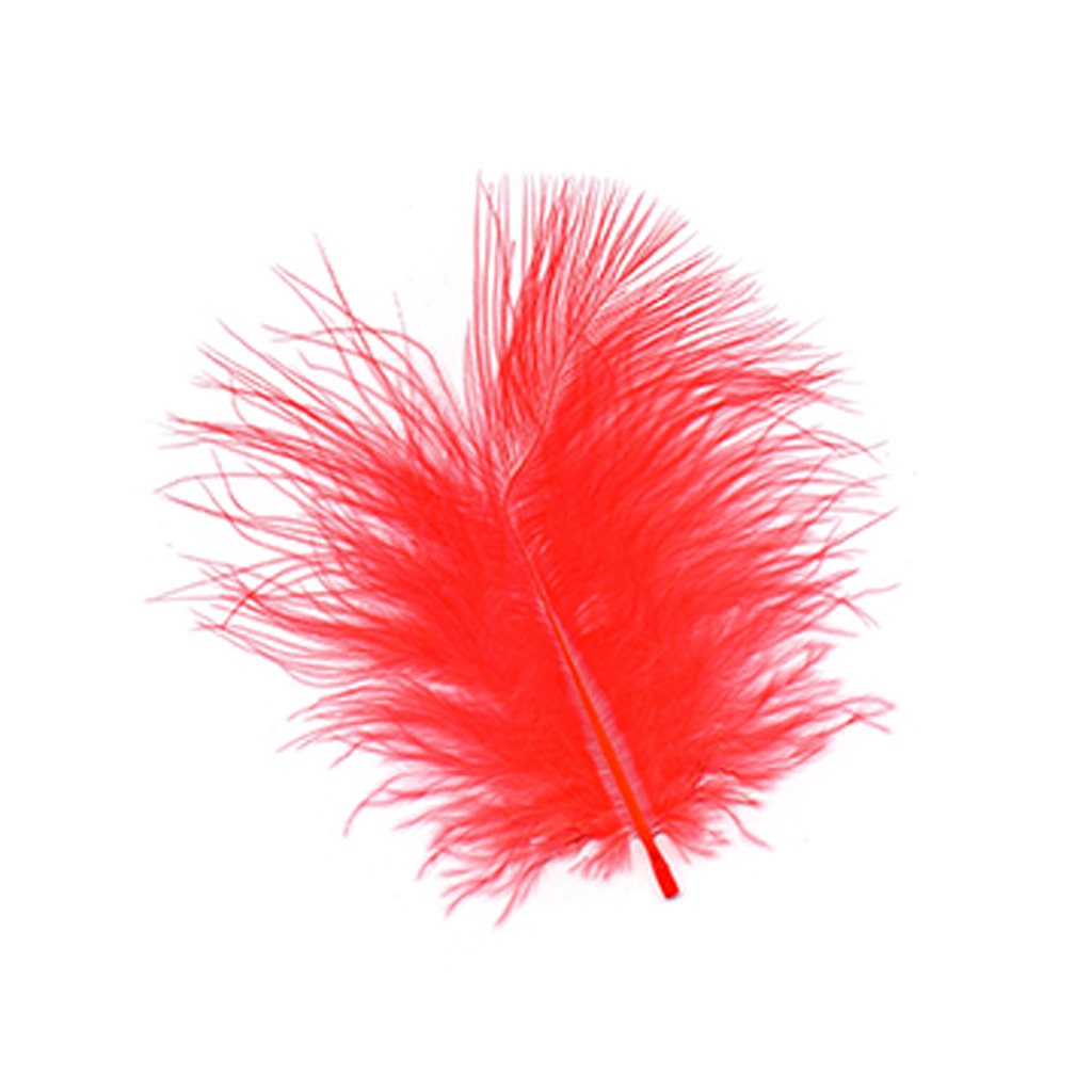 TURKEY MARABOU FEATHERS 1-4" - HOT ORANGE
