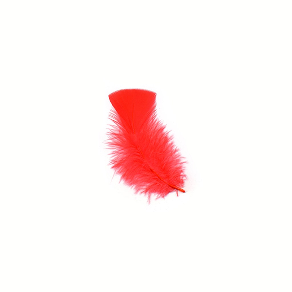 Loose Turkey Plumage Feathers - 1/4 lb - Hot Orange