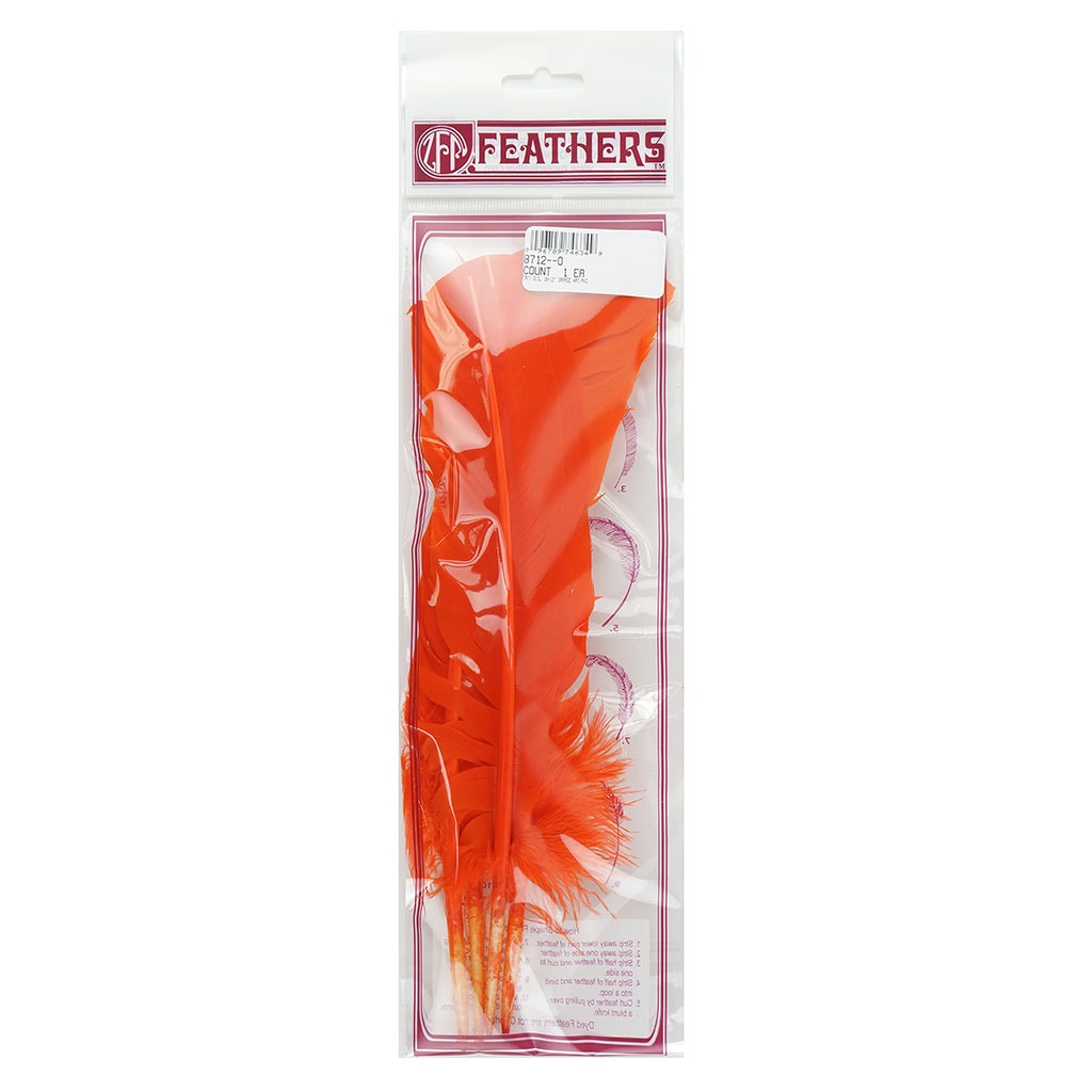 Dyed Turkey Quill Feathers - Orange