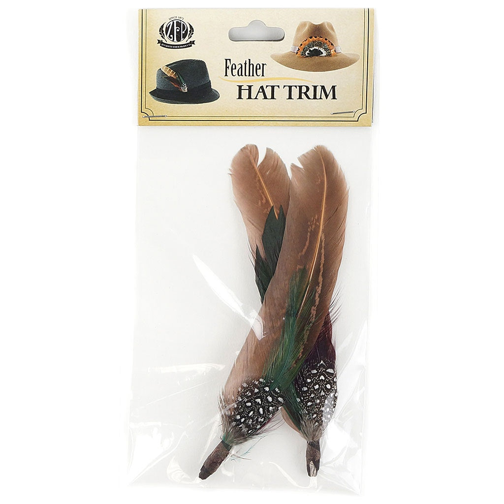 Pheasant-Hackle-Guinea Feather Hat Trims - Cinnamon-Fig-Natural