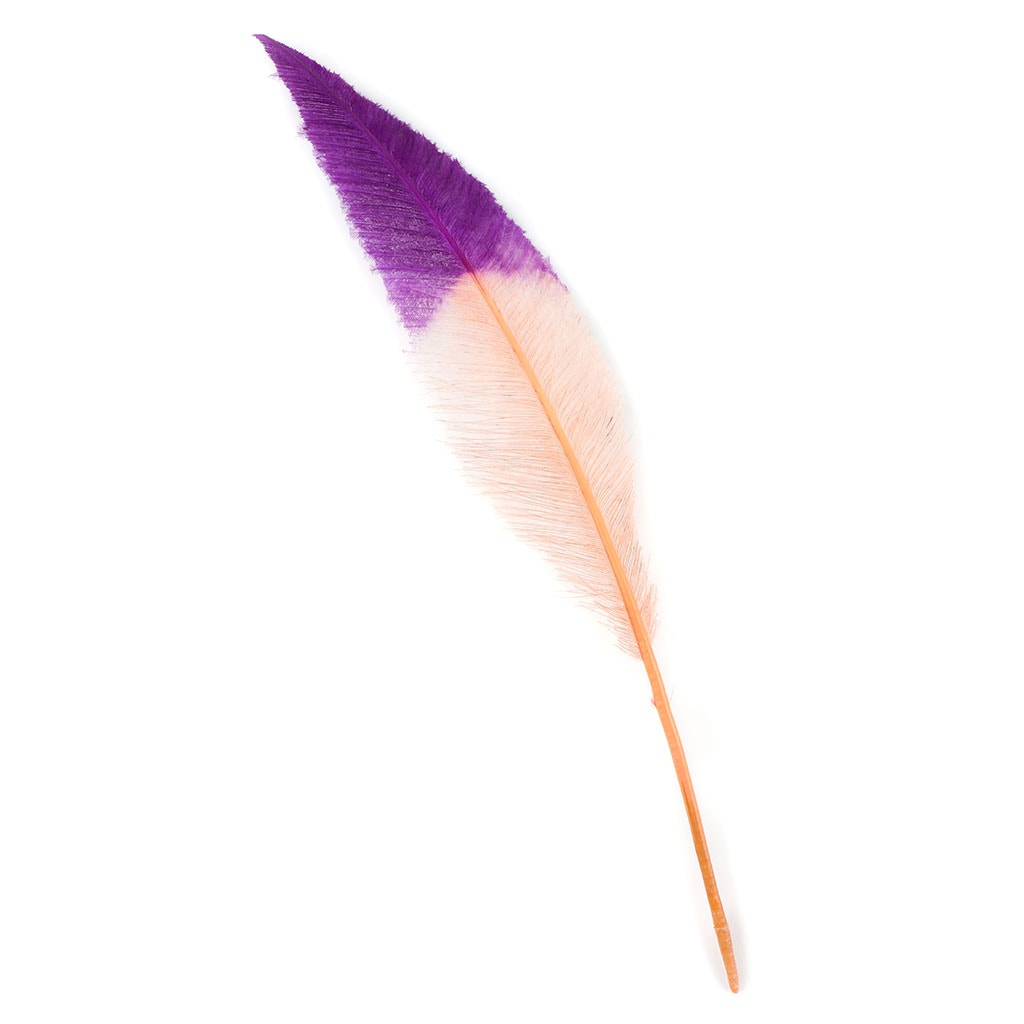 Ostrich Nandu Tipped Feathers Selected - Apricot Blush - Very Berry