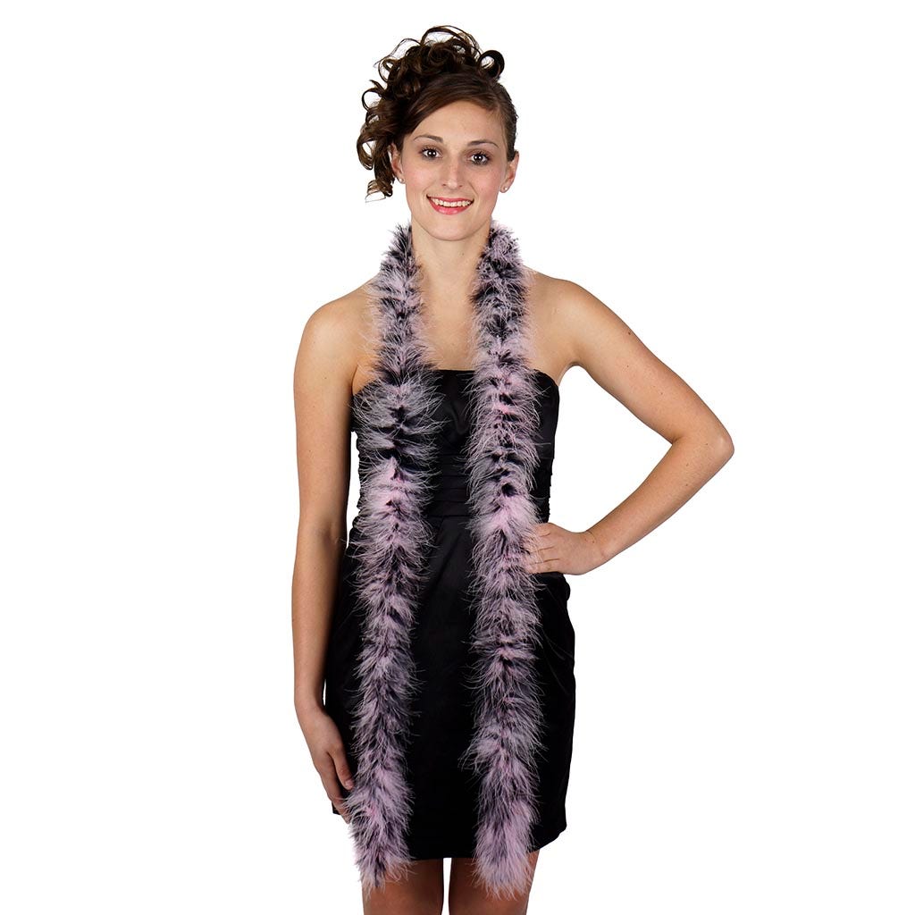 Marabou Feather Boa - Mediumweight - Candy Pink/Black