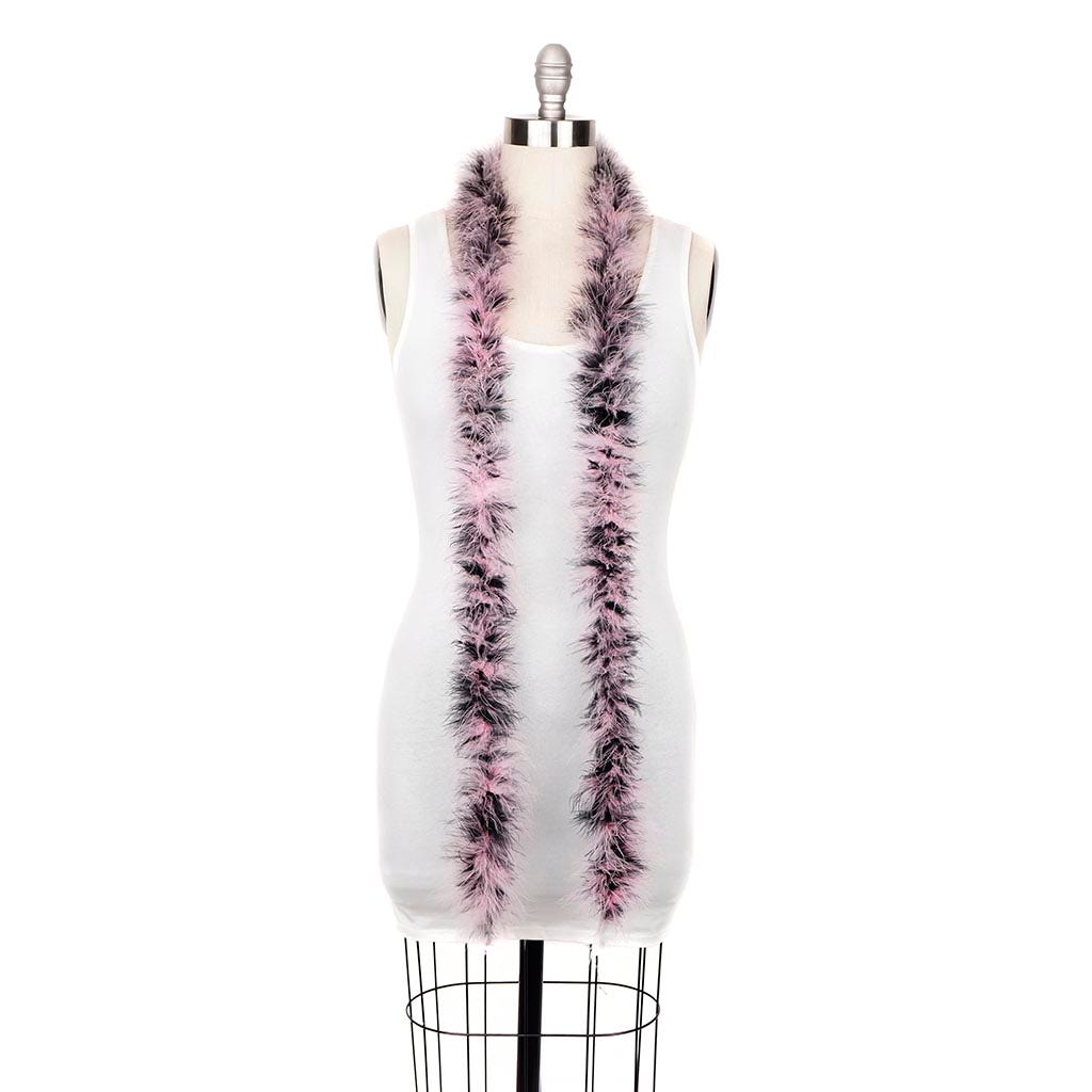 Marabou Feather Boa - Mediumweight - Candy Pink/Black